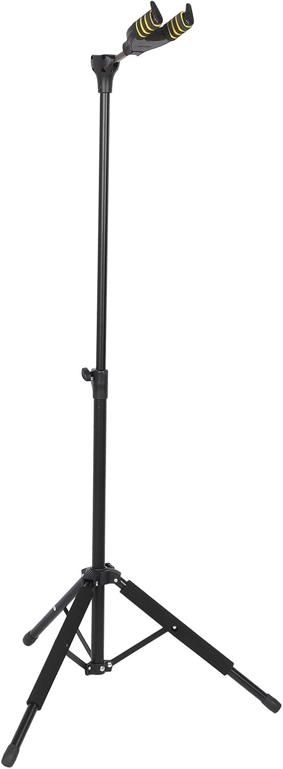 Adjustable Guitar Stand, Foldable Tripod with Gravity Auto Lock, Metal Frame for Acoustic Electric Bass Ukulele - Stable Support, Anti Scratch Protection, Portable for Musicians