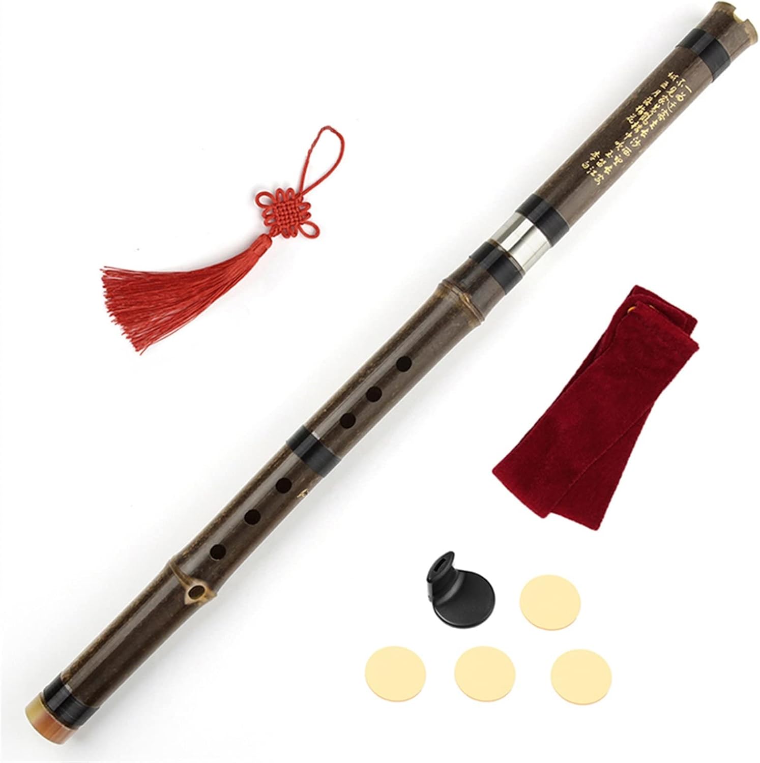 TSTS Chinese Bamboo Flute G/F Key Left Hand Chinese Bamboo Flute Xiao Woodwind Vertical Flute Handmade Musical Instrument (Color : F)