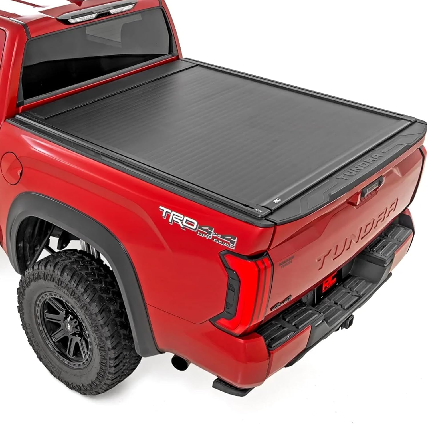 Rough Country Powered Retractable Tonneau Cover for Toyota Tacoma (2024–2026) 5' Bed w/Factory Utility Rail - Key Fob Control, Lockable, Weather-Resistant Bed Cover