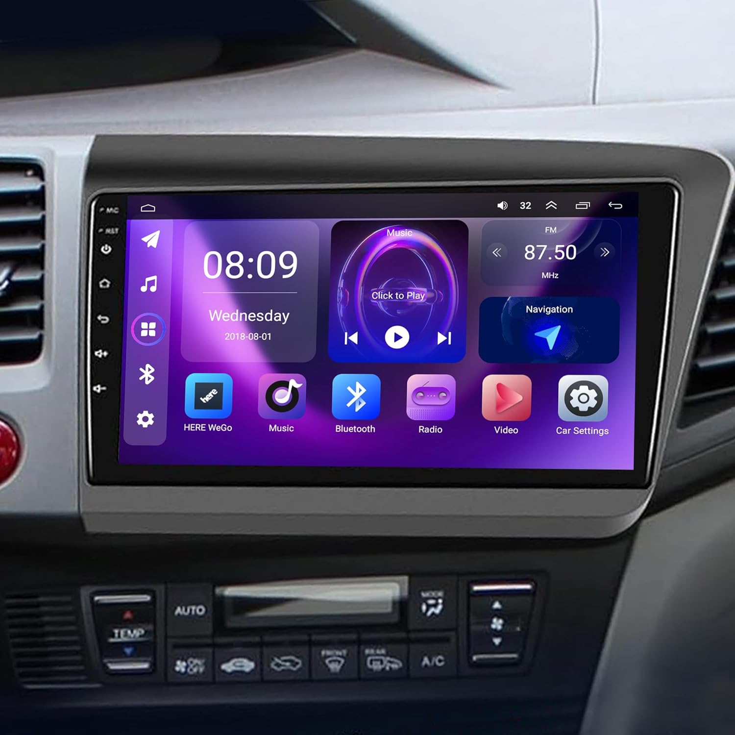 [4+64G] Android 13 Car Stereo with Wireless Apple Carplay & Android Auto for Honda Civic 2012-2015 9