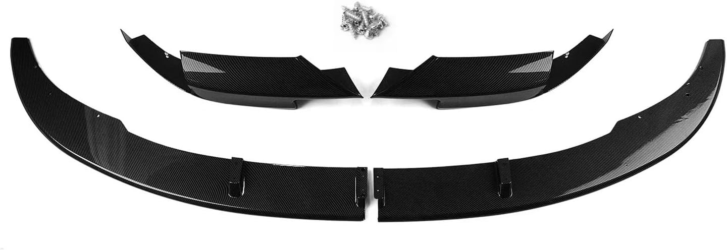 4PCS Car Front Bumper Lip Spoiler Lower Air Vent Corner Side Splitter Cover Guard Body Kit Compatible with BMW 5 Series F10 M5 2012-2016(Carbon Fiber Look)
