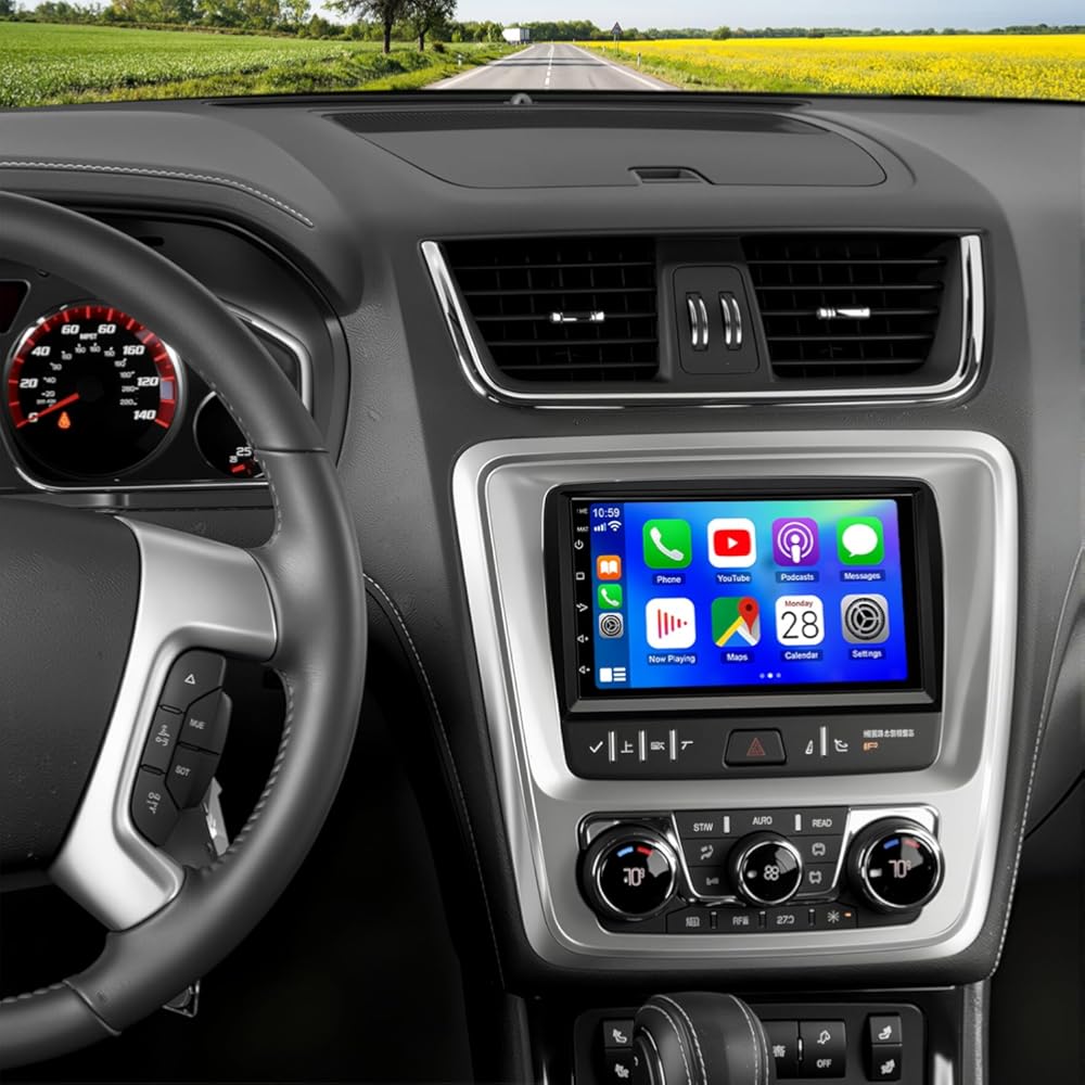 4+64G 7inch Android 14 Car Radio Stereo for GMC Acadia 2013-2017,for Chevrolet Traverse 2013-2017,for Buick Enclave 2013-2017 CarPlay Android Auto Car Audio Receiver GPS Bluetooth AHD Backup Camera