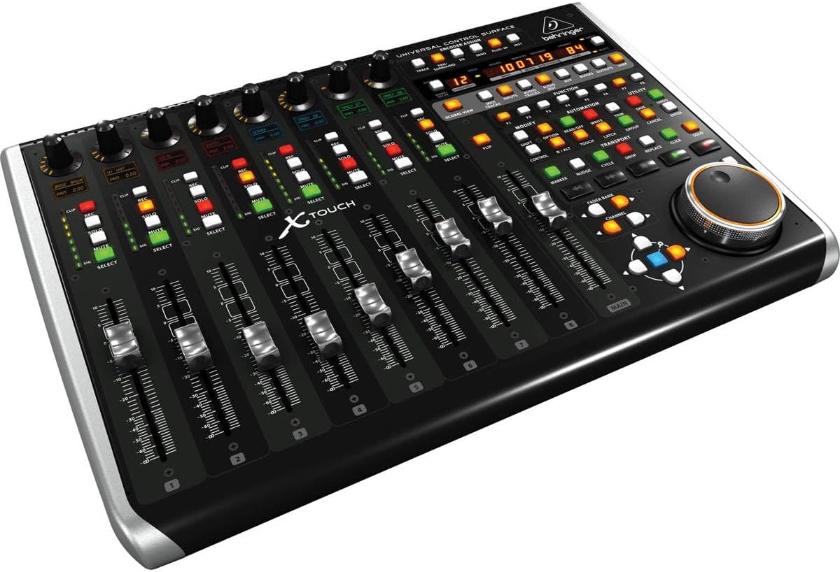 Behringer X-TOUCH Universal Control Surface with 9 Touch-Sensitive Motor Faders, LCD Scribble Strips and Ethernet/USB/MIDI Interface