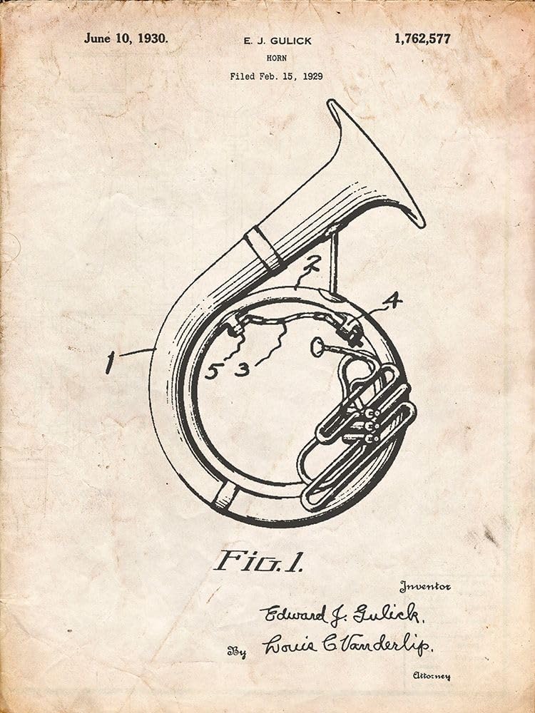 PP1049-Vintage Parchment Sousaphone Patent Poster Poster Print - Cole Borders (24 x 36)