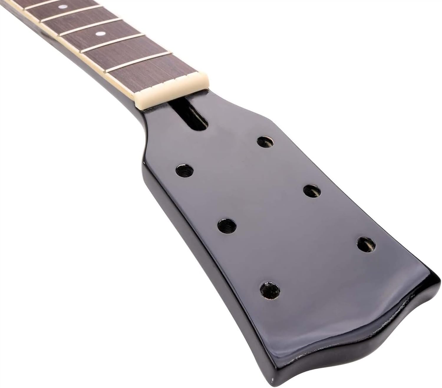 for LP Guitar Neck Electric Guitar Neck Butt Black Rosewood Headstock Unfinished Guitar Neck