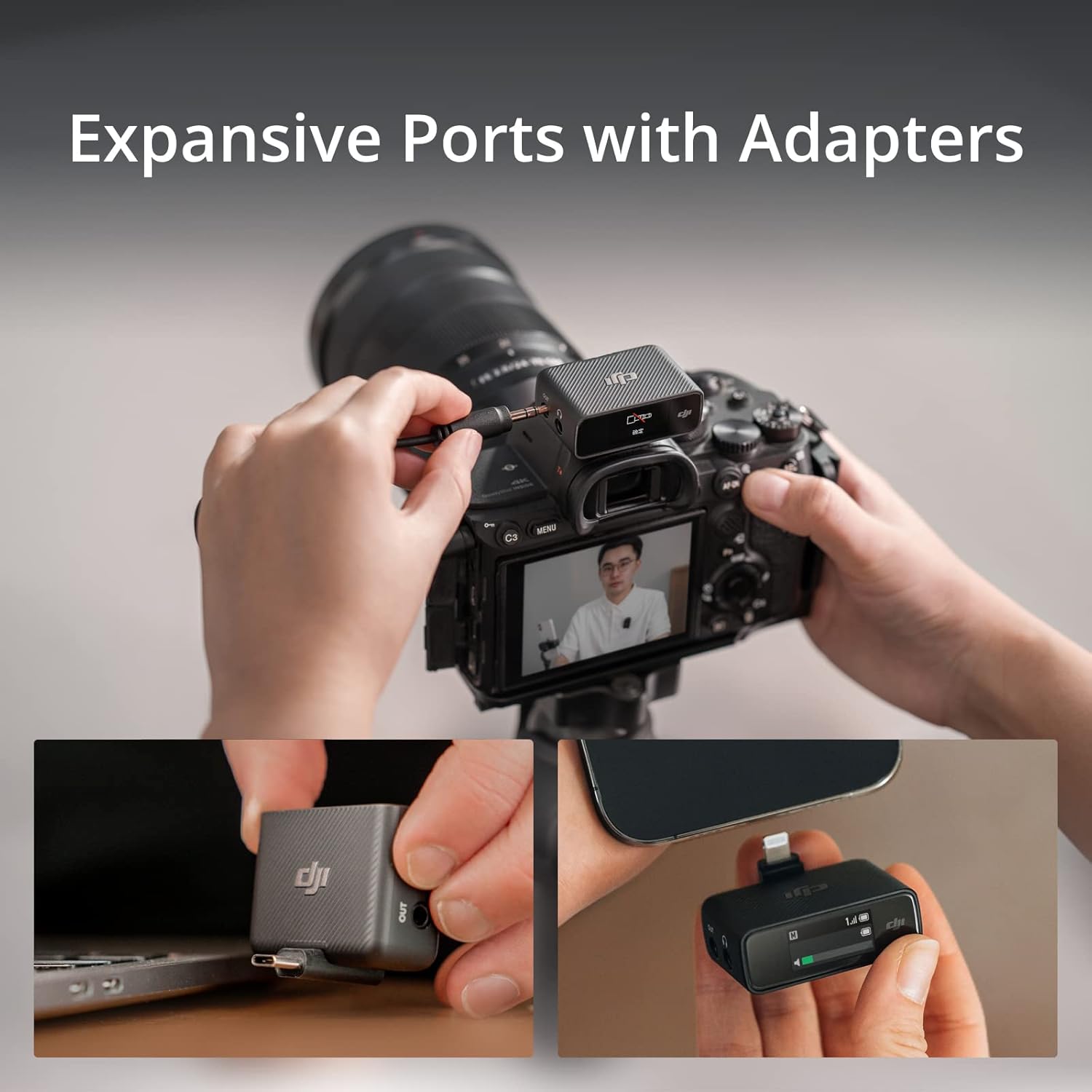 DJI Mic (1 TX + 1 RX), Wireless Lavalier Microphone, 250m (820 ft.) Range, Compact and Ultra-Light, 14-Hour Recording, Wireless Microphones for PC, iPhone, Android, Cameras, Vlogs, Live Stream