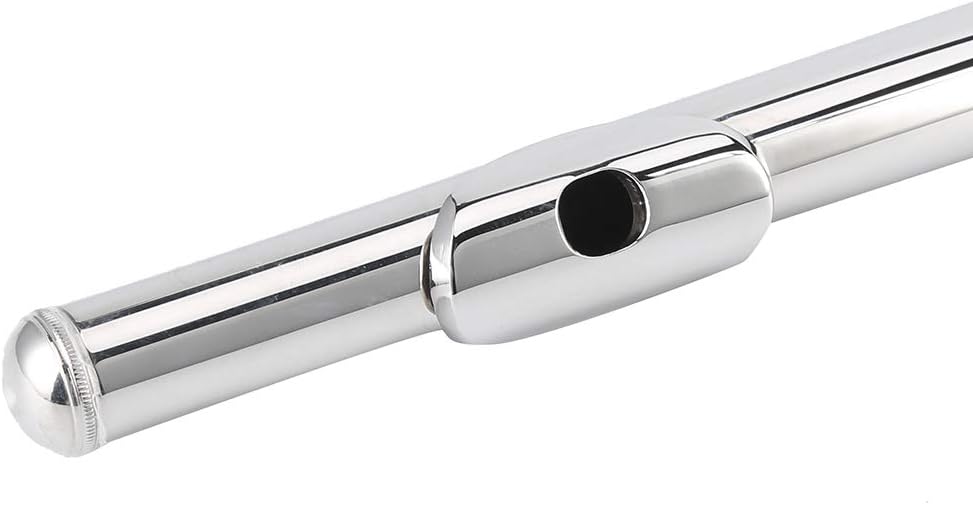 Silver Flute Sterling Flute with Case Professional Test Playing Musical Instruments Comfortable Keys for Music Education