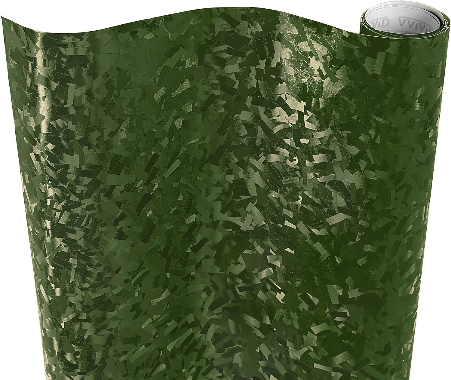 VViViD+ Forged Composite Carbon Patternless Car Vinyl Wrap Roll (25ft x 5ft, Army Green)