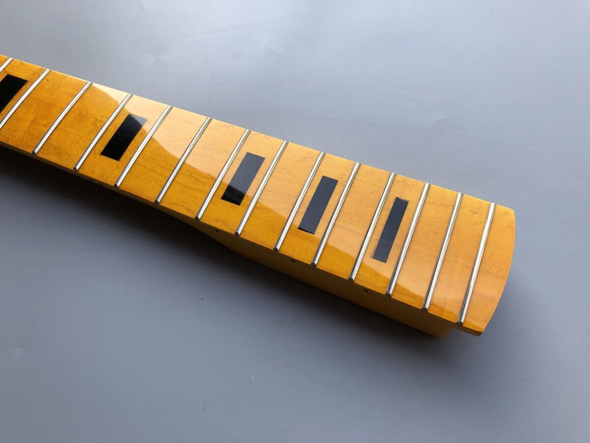 Electric Guitar Neck Blank 21 Fret Gloss Maple Bass guitar neck 34inch Maple Fretboard Rectangle inlay Electric Guitar Neck Replacement
