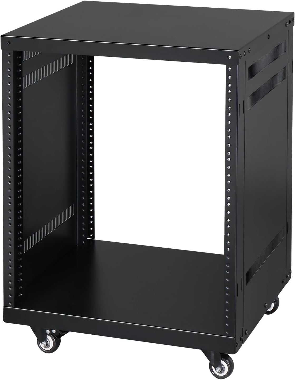 Ktaxon 12U Rack, 4/12/16/22U AV Rack Recording Studio Racks with Removable Side Panels, Lockable Casters and Special Vent Design, Server Rack for 19 Inch Rack Mounting (12U)