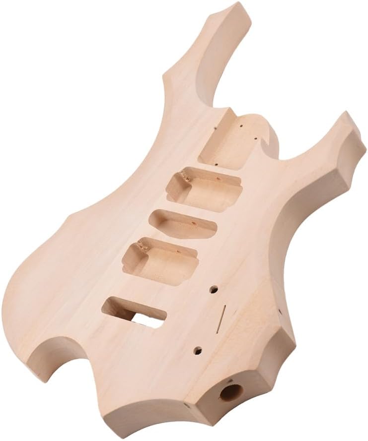 body,HUIOP guitar body unfinished,DIY Electric Guitar Unfinished Body Guitar Barrel Blank Wooden Guitar Body Replacement Parts