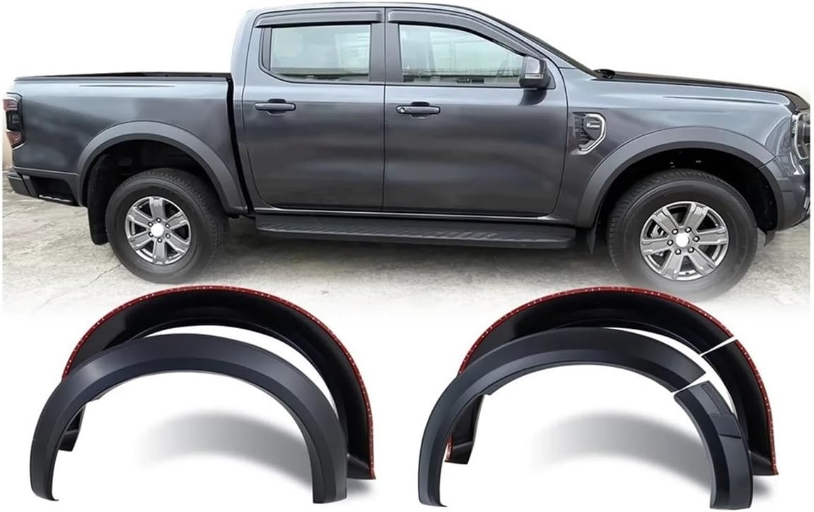 Fender Flares Wheel Arch Set Car Styling Compatible For Ford Ranger Next Gen 2022 2023 2024 Wildtrak Wildtrak-X Dual Cab Models Mudguards(No sensor hole)