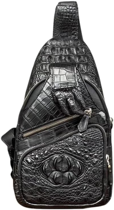 Unique Alligator Claw Designer Genuine Leather Men Small Travel Chest Bag Authentic Crocodile Skin Male Crossbody Messenger Bag