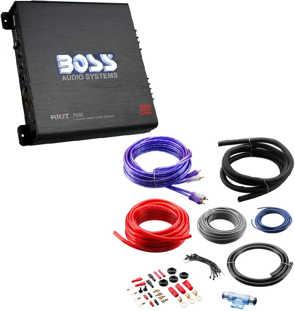 BOSS Audio Systems 2-Channel Amplifier + Wiring Kit