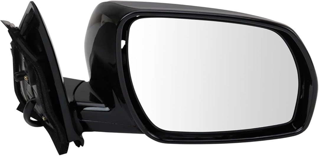 TRQ Passenger Side Power Mirror Smooth Gloss Black Manual Fold No Heat No Memory Compatible with 2005-2007 Nissan Murano NI1321181