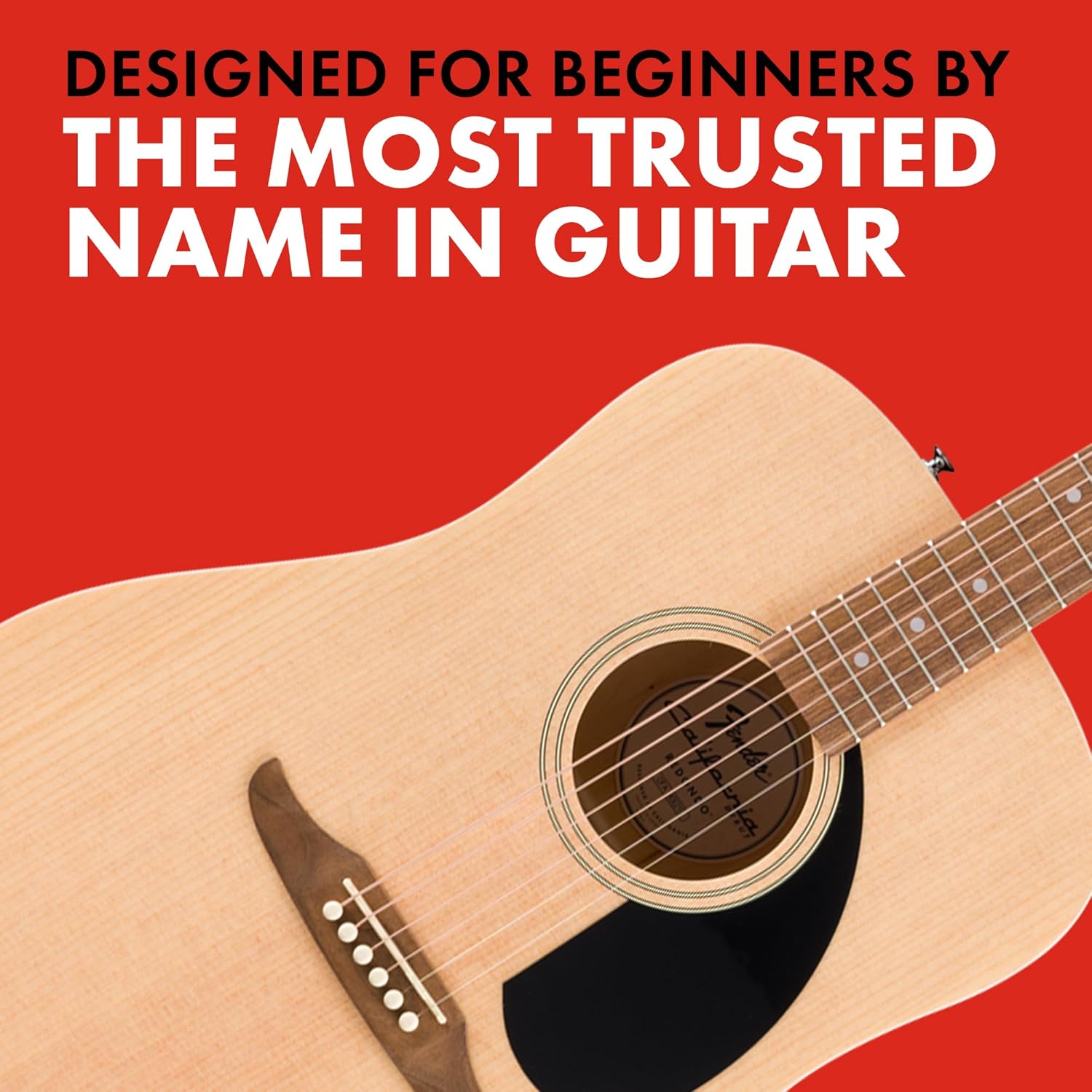 Fender California Debut Redondo Series Acoustic Guitar Pack, Beginner Guitar, 2-Year Warranty, Includes Gig Bag, Stand, and More, Natural