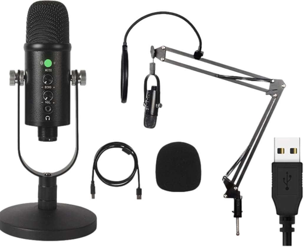 Maizoon USB Condenser Microphone for Computer Gaming Streaming Video Podcasting Recording Noise Reduction Live Broadcast Equipment Set NG01