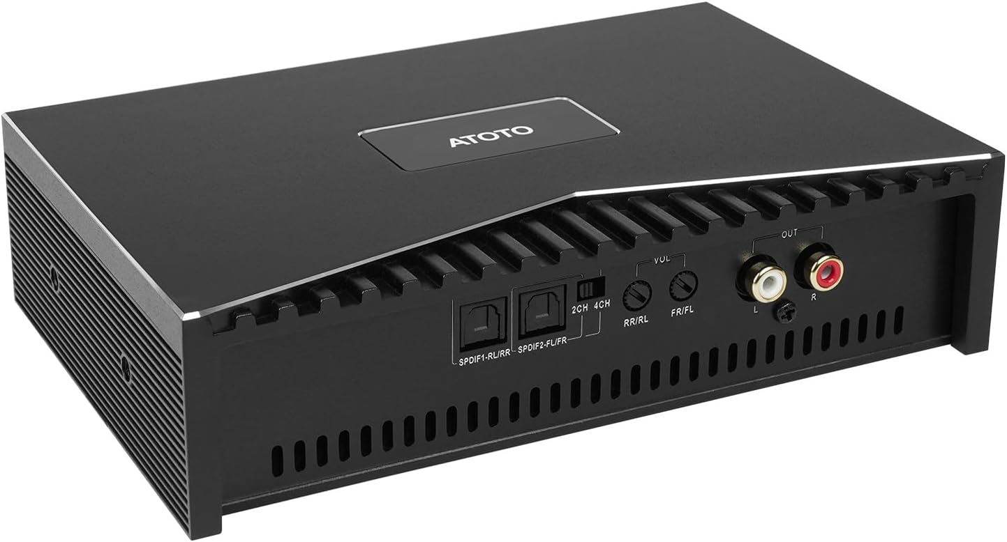 ATOTO CA-AEC03 Class D Compact Digital Car Amplifier, Dual SPDIF, 4 Channel, RMS 4x55W, Full Range, 4-8 Ohms Stable,for ATOTO A5, A6, F7, S8, X10, Aftermarket and Factory Stereos (Not for P5, P8, P9)