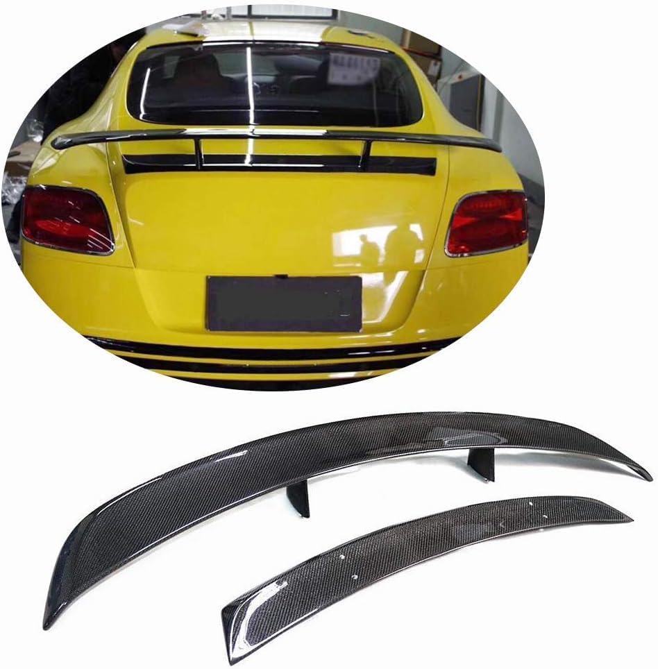 WASHLA Carbon Fiber Rear Spoiler for Bentley Continental GT 2012-2014, Car Rear Spoilers Tail Decoration Accessories Nondestructive Installation