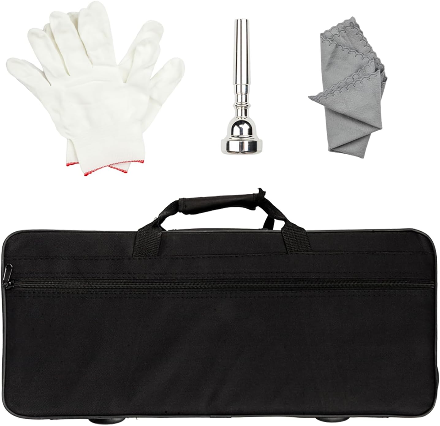 Standard Bb Trumpet Set for Beginners Drop B Tone Adjustable Trumpet Gloves Set Brass Trumpet Instrument with Carrying Case for Beginners or Advanced Students Golden