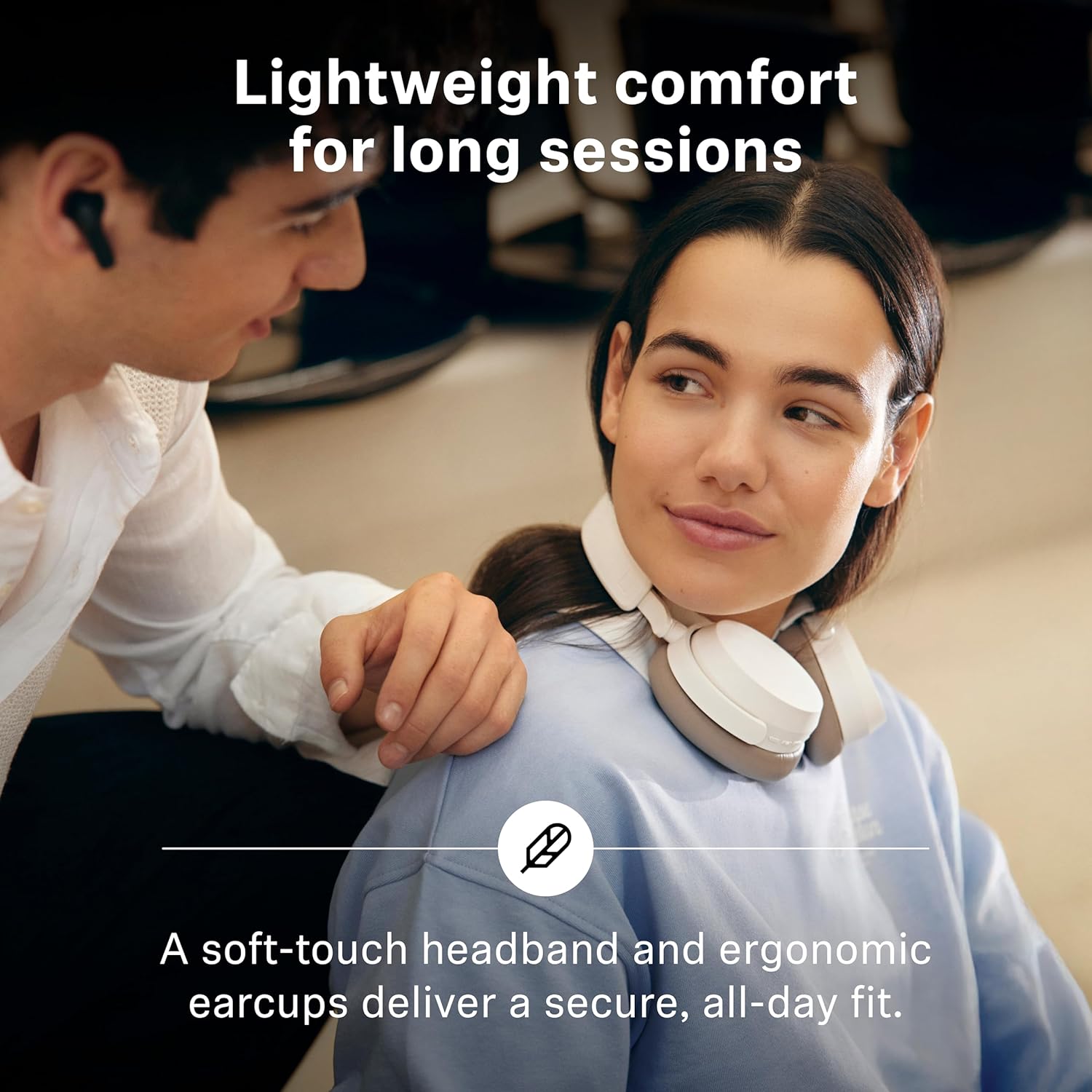 Sennheiser ACCENTUM Wireless Bluetooth Headphones Noise Cancelling - Up to 50HR Playtime, Hybrid Noise Cancelling (ANC), All-Day Comfort, Bluetooth Over Ear Headphones for School, Traveling, White