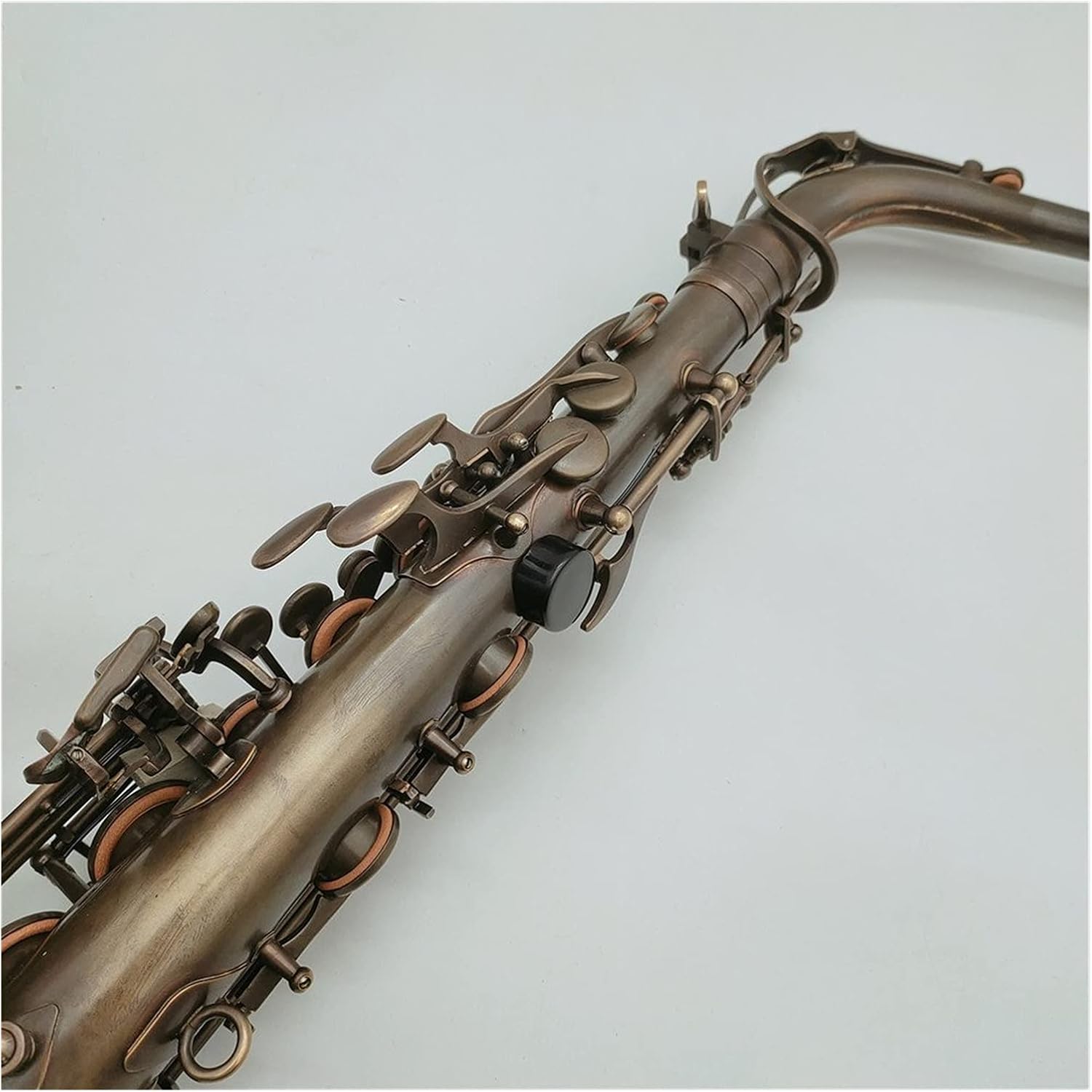 Alto Saxophone E Flat Antique Copper Woodwind Instrument with Case Mouthpiece Student Saxophone (Color : Light Grey)