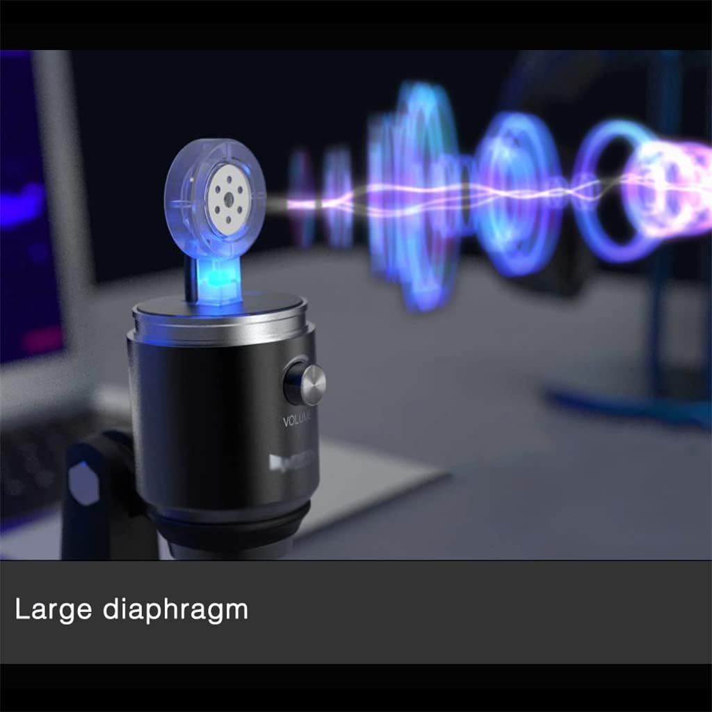 USB Microphones for Laptops and Computers, Streaming Media Dubbing Podcasts for Recording Microphones (Color : Black, Size