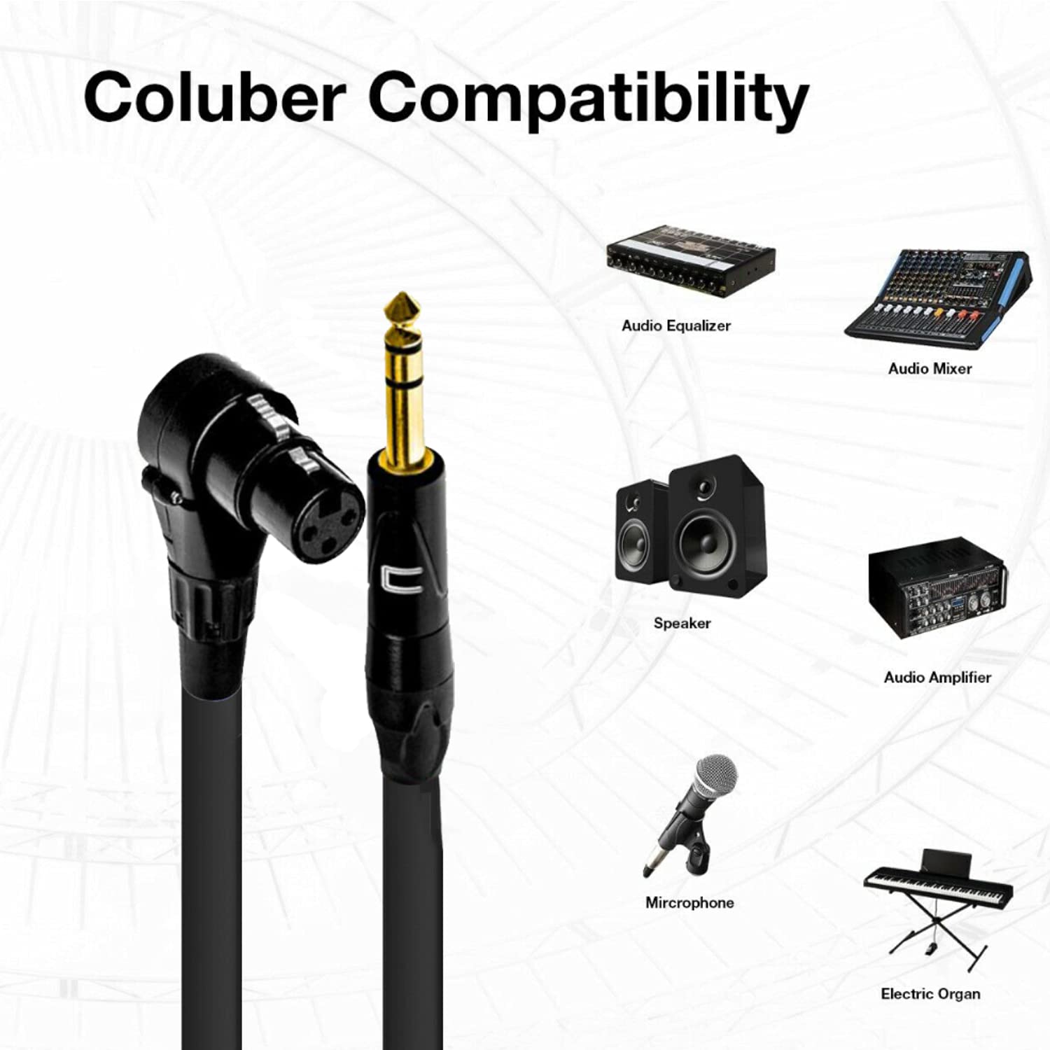 COLUBER CABLE Right Angle XLR Female to 1/4