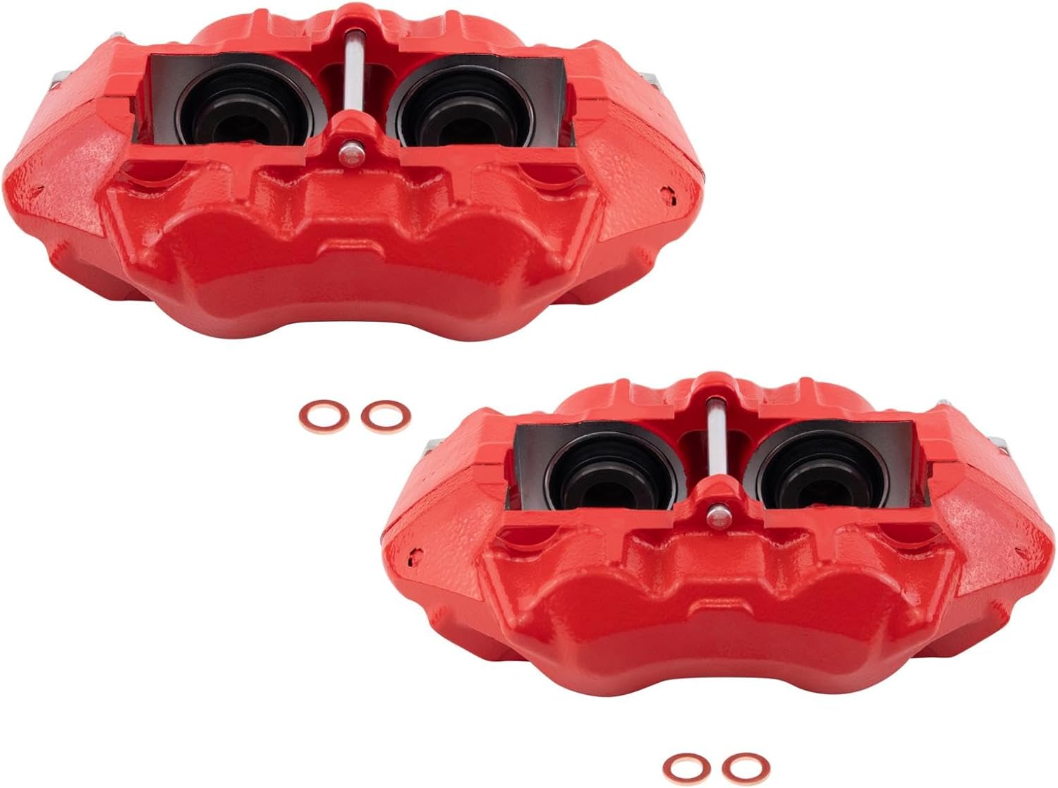 TRQ Performance Front Driver and Passenger Side Brake Caliper Set Caliper Brackets Hardware Compatible with 65-82 Chevrolet Corvette