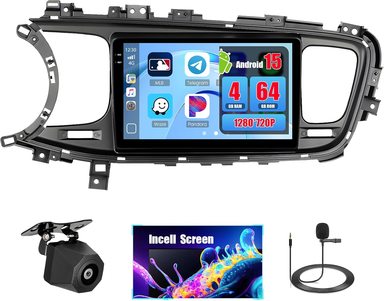 4+64GB Android 15 Car Radio for Kia K5 2013 2014 2015 with Wireless Carplay Android Auto, Realdio 9