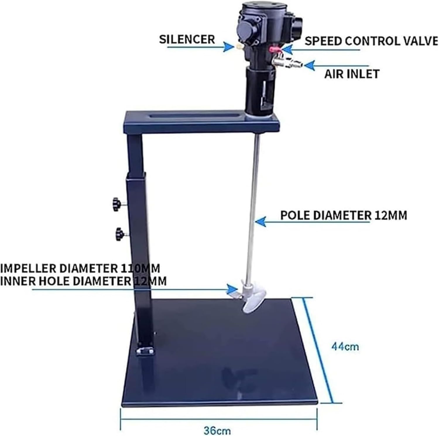 5 Gal/20L Stainless Steel Automatic Paint Stirring Machine,Pneumatic Bracket Mixer,Desktop Vertical Air Agitator,for Mixing