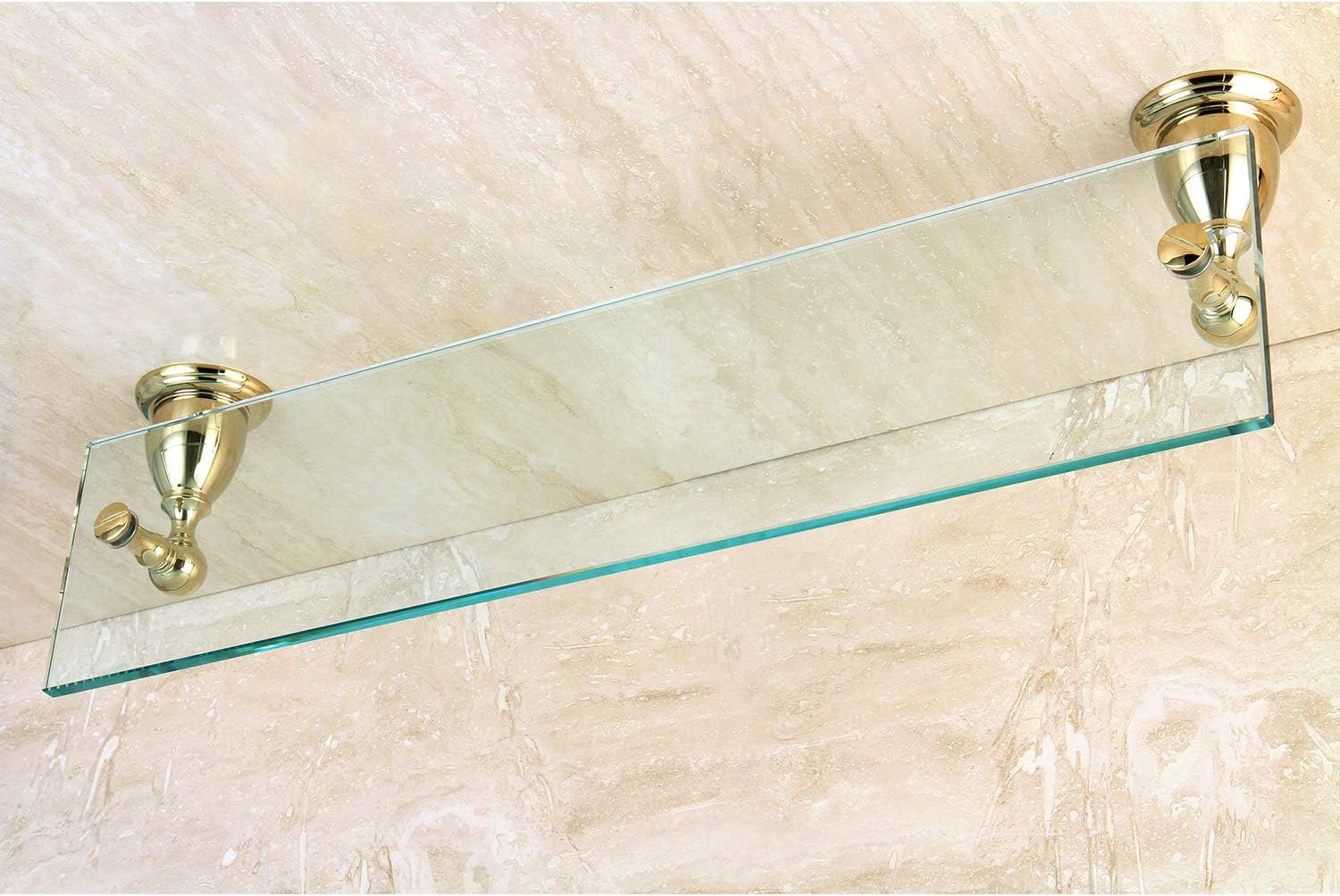 Kingston Brass BA1759PB Heritage Glass Shelf, Polished Brass, 2-1/2