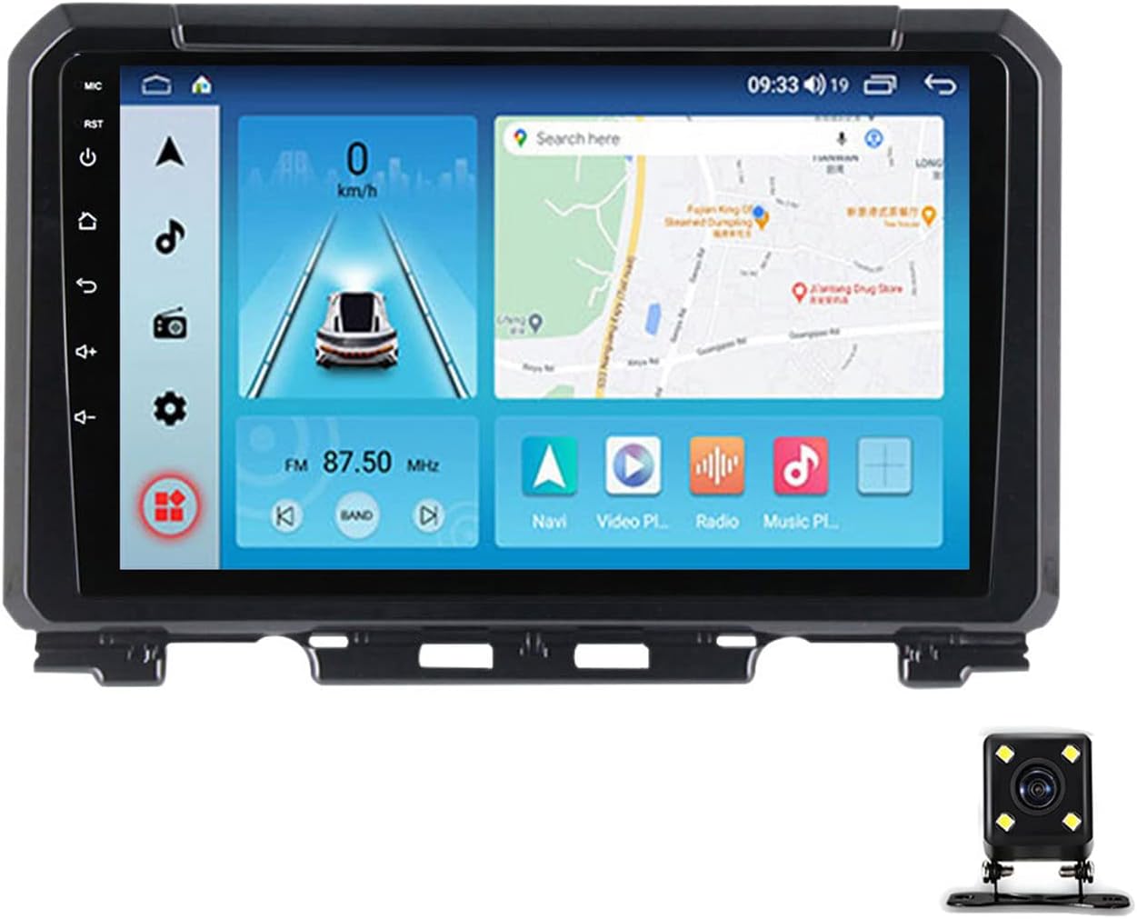 Double DIN Car Multimedia Player, 9 Inch Touchscreen Car Stereo for Suzuki Jimny JB64 2018~2020 with Backup Camera, Bluetooth, Steering Wheel Controls, Mirror-Link, FM Car Radio Receiver