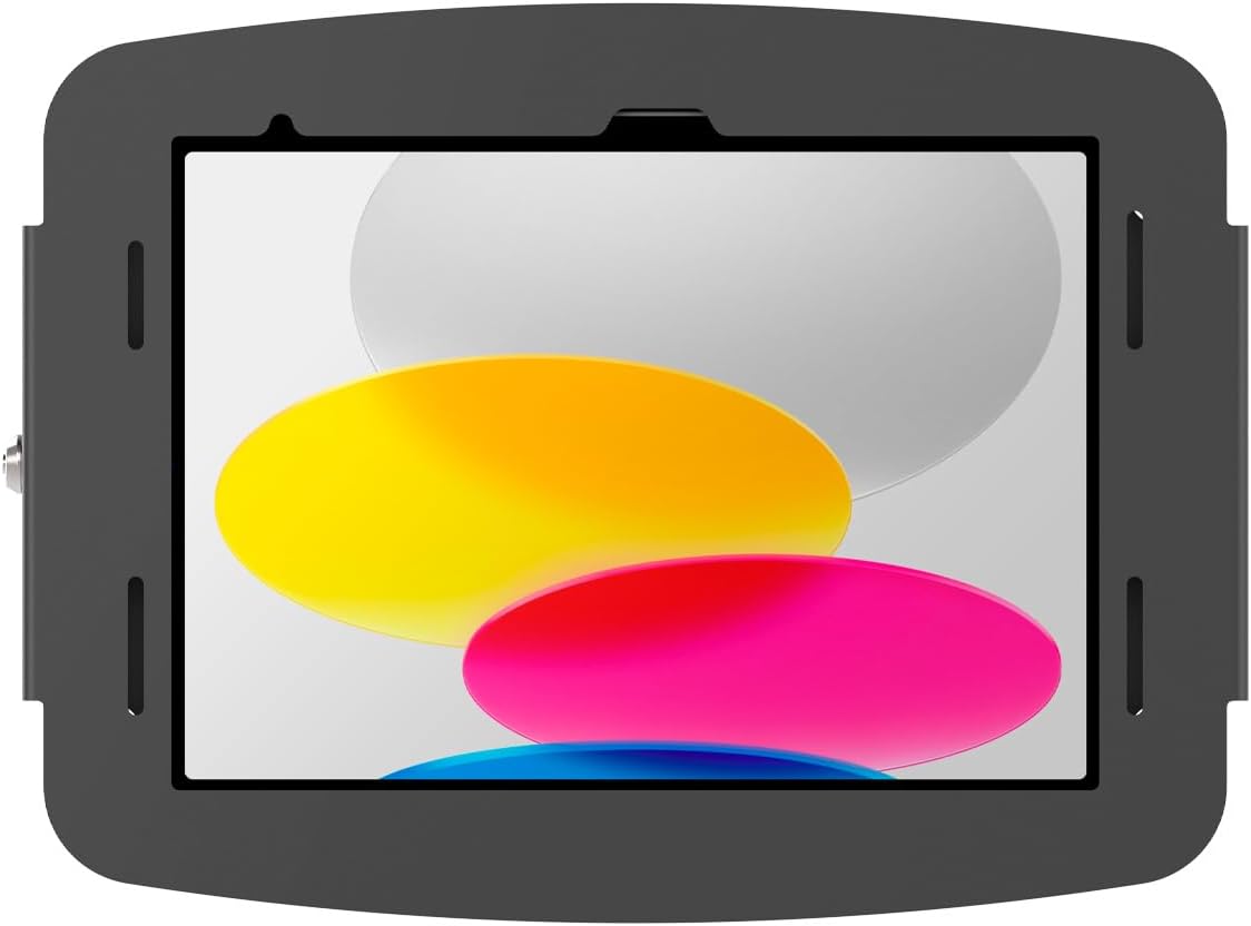 Compulocks Space Enclosure Wall Mount, Secure Anti Theft Display Holder for iPad 10th and 11th Generation (A16), Durable Steel Security Case with Lock – Black