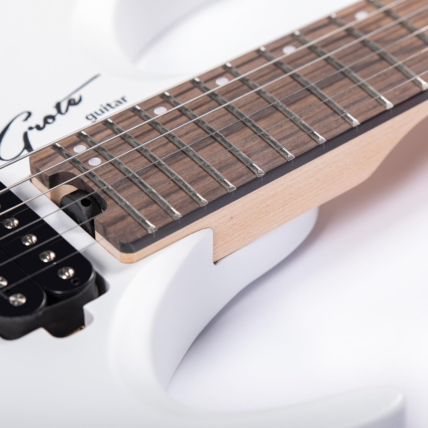 Grote Headless Electric Guitar Solid Mahogany Body Canadian Maple Neck Model GRHL-03 (White)