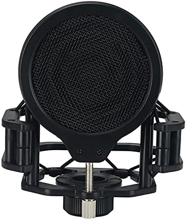 Microphone Shock Mount with Metal Filter Double Metal Mesh Layer Windscreen Wind Screen Microphone Shield for Microphone New