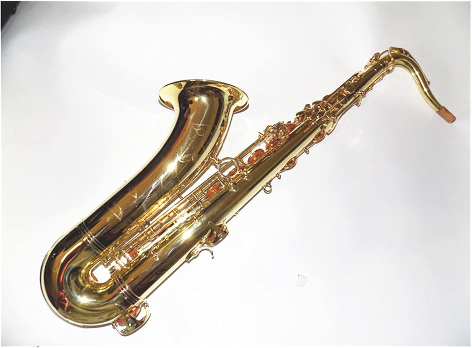 Professional Bb Tenor Saxophone with Case for Wind Musical Instruments Brass Yellow Professional Saxs Saxophone Straight