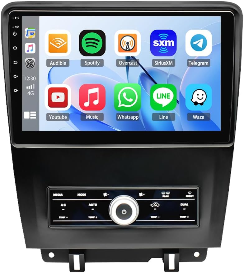 10 inch Android 13 Double Din Car Stereo for Ford Mustang 2010-2014 IPS Touchscreen Screen Car Radio with Wireless CarPlay Android Auto,GPS Head Unit WiFi Bluetooth FM SWC + Backup Camera,2+32GB