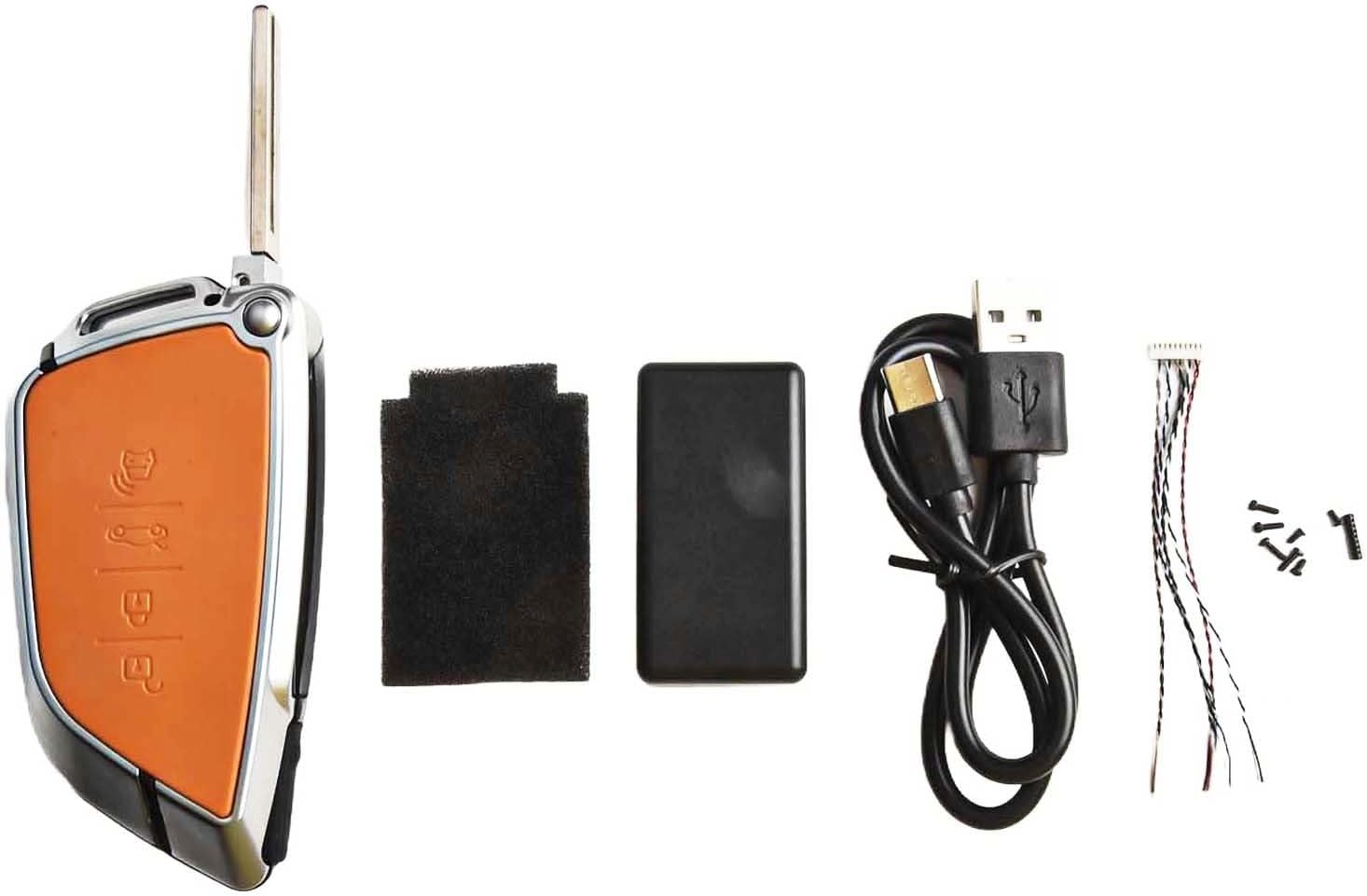 LCD Screen Smart-Remote Keyless Entry System with Aluminum Alloy Frame, Built-in 750mAh Battery, Compatible with Vehicles Featuring Start Stop Engine Button and Mechanical Key