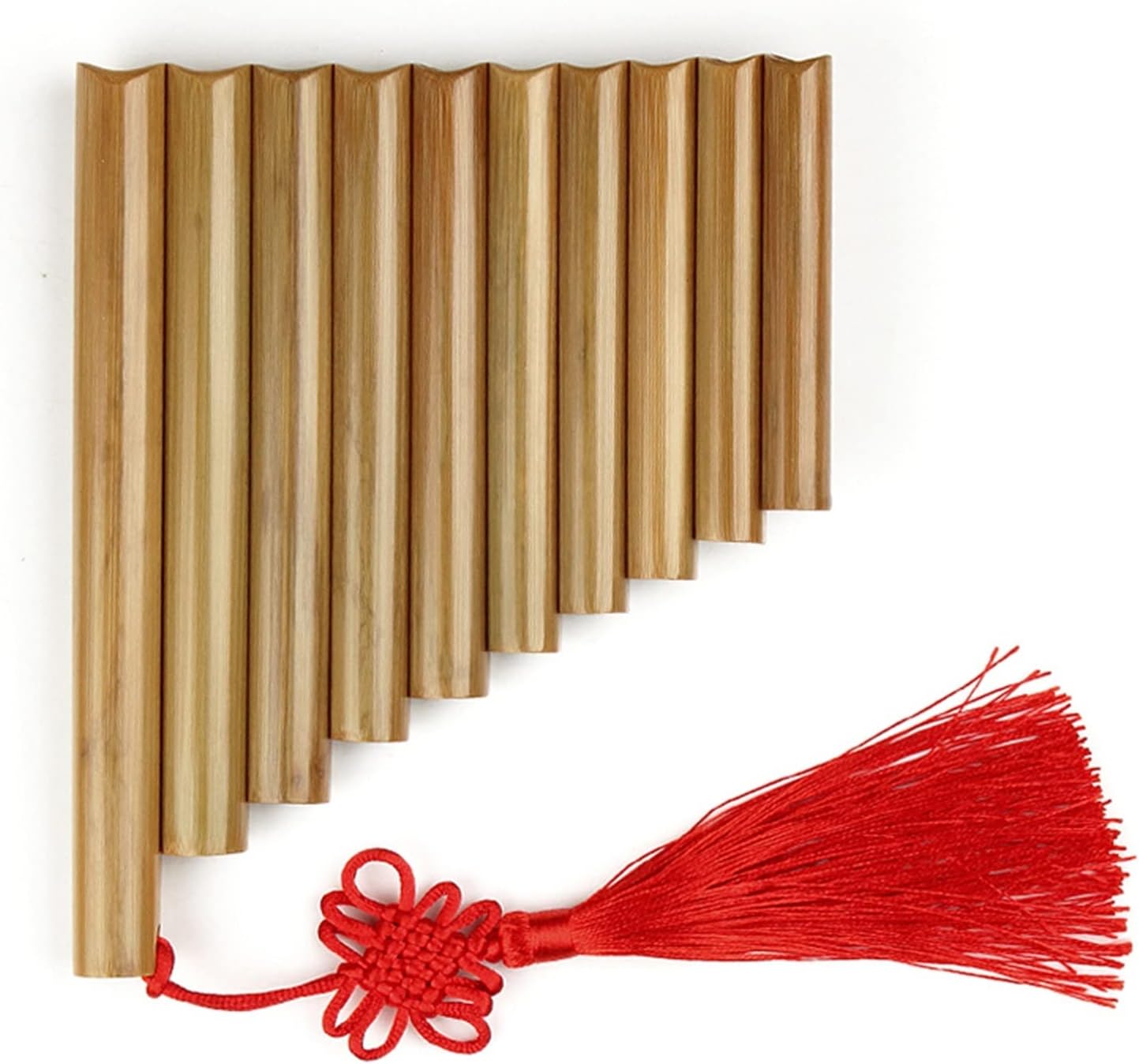 C F G Key Pan Flute 25 22 18 15 10 Pipes Musical Instrument Light Brown Woodwind Instrument (Color : 10 C Left Hand)