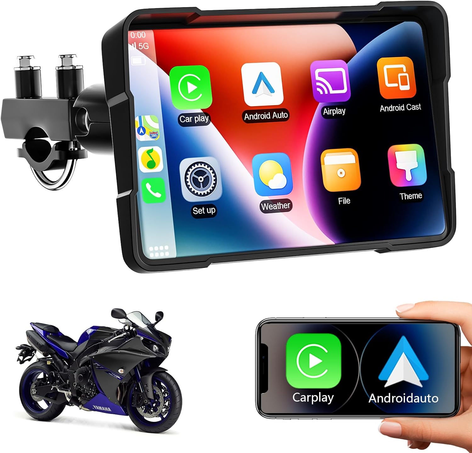 Wireless Portable Carplay Screen for Car, 7