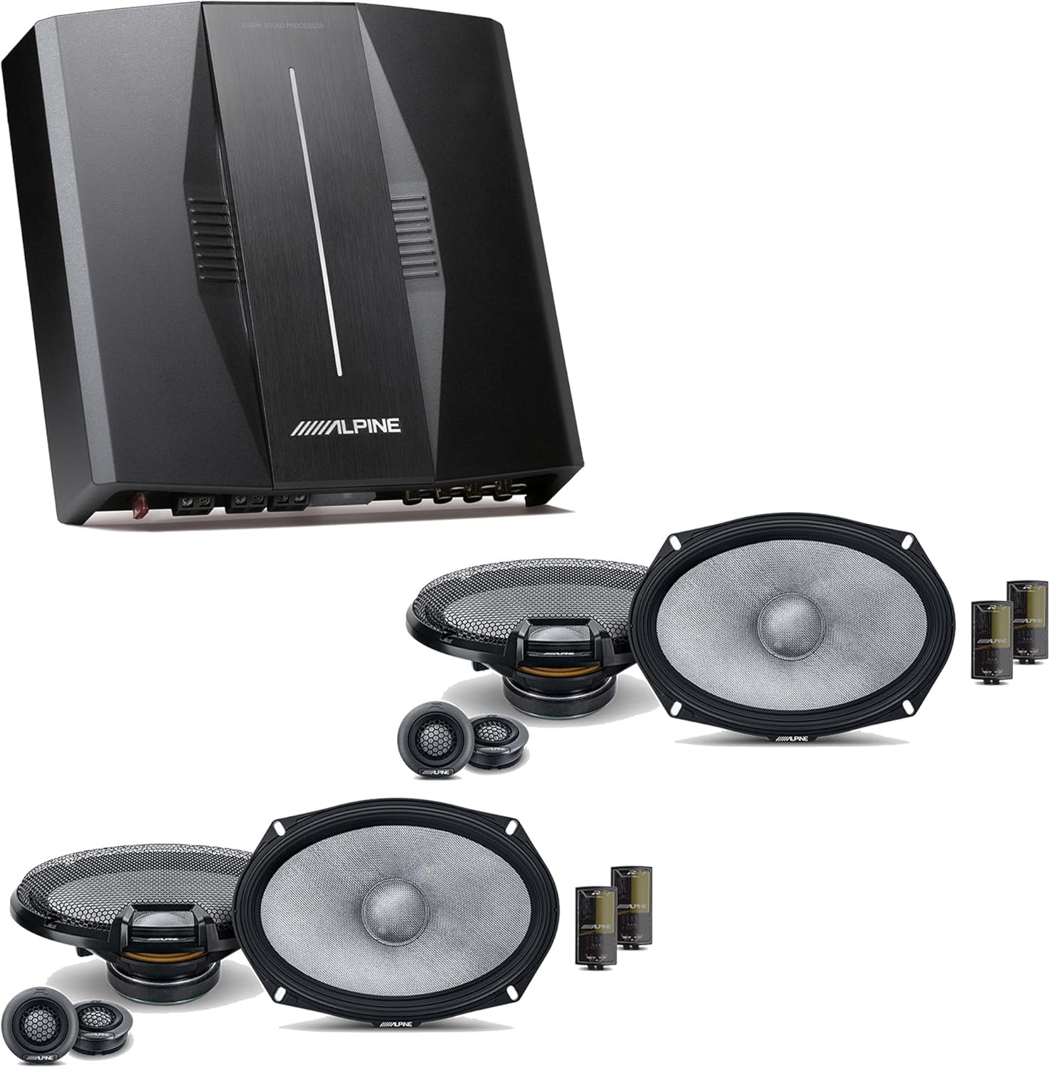 Alpine PXE-C80-88 OPTIM8 8-Channel Hi-Res Digital Sound Processor Amplifier w/ (2) R2-S69C Bundle