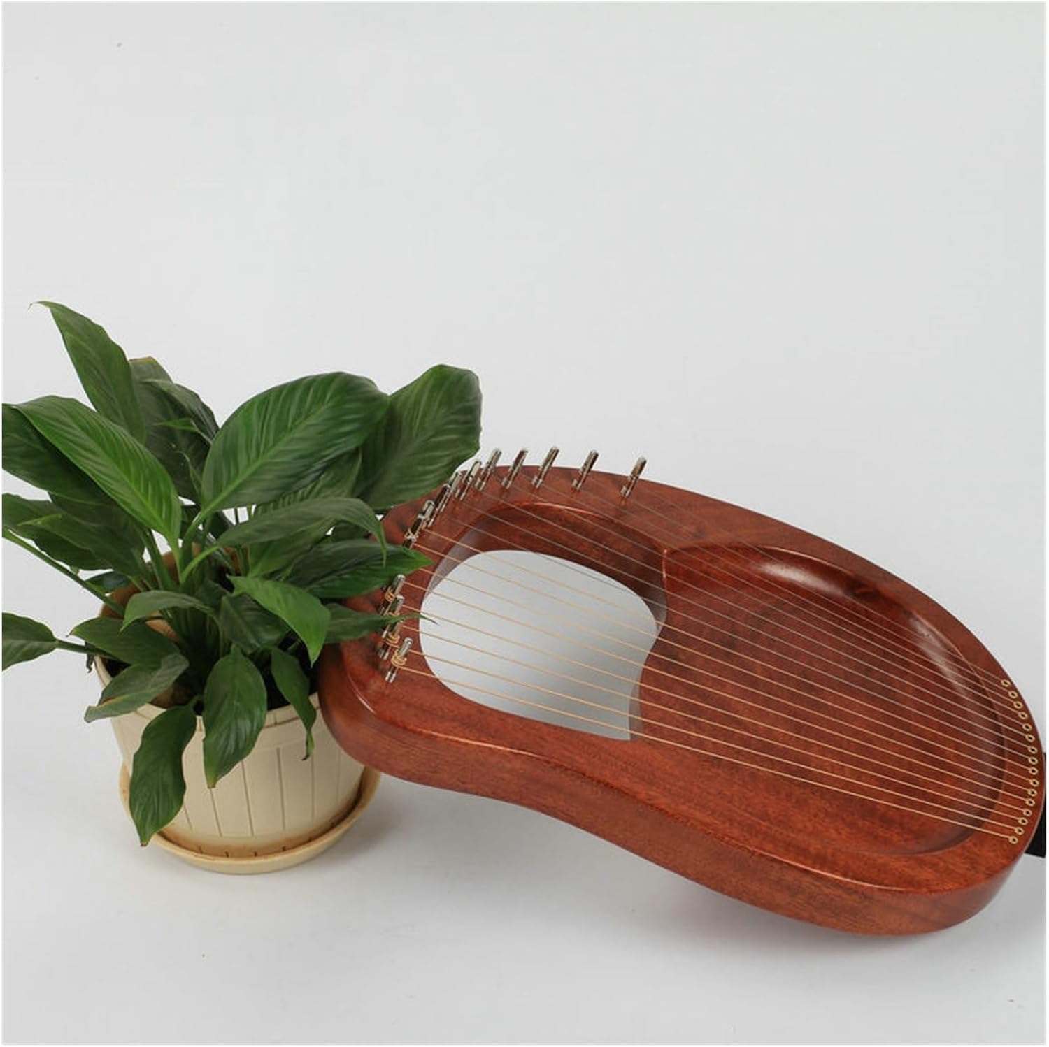 Lyre Harp Set Small Harp Is Simple And Easy To Learn. It Is A Niche Musical Instrument. Coffee-colored 16-string Harp