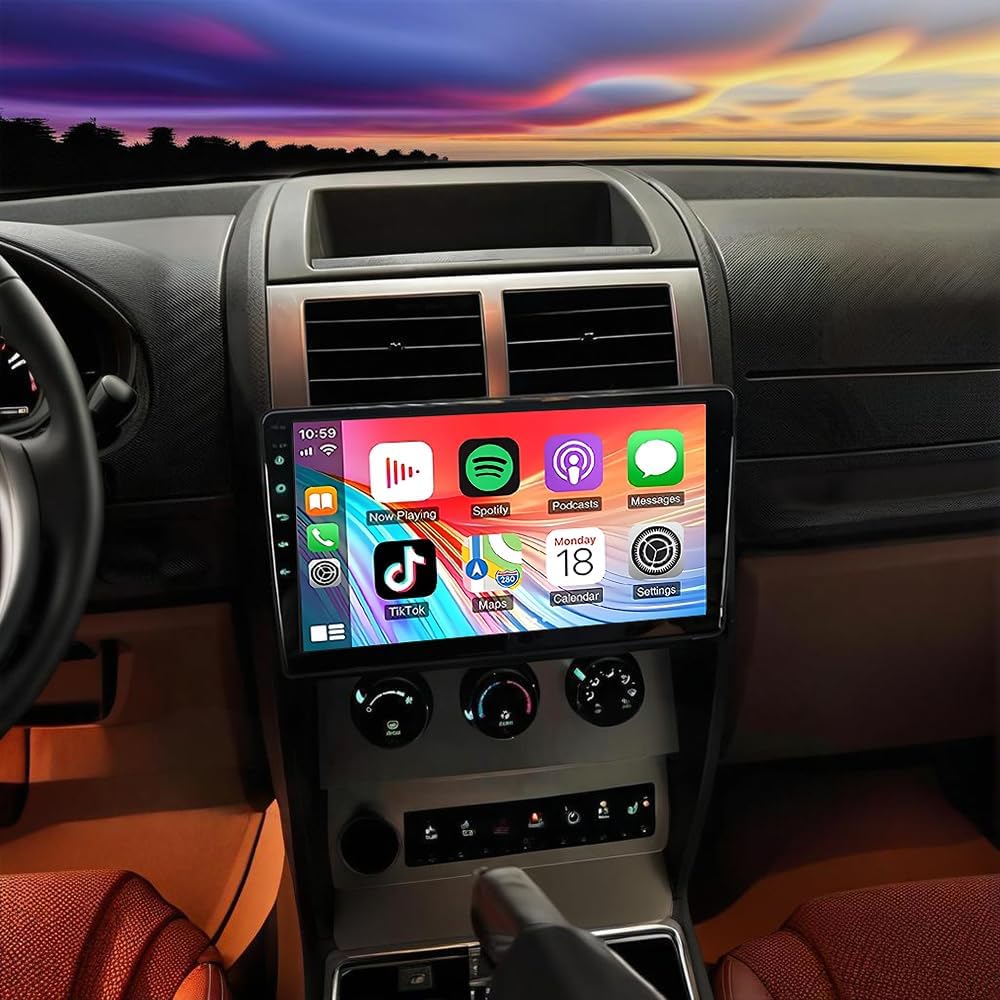 Double Din Car Stereo Radio Upgraded for Dodge Nitro 2007-2012 GPS Navi Head Unit 10 inch Touch Screen Android 14 Support Wireless Carplay Android Auto-/FM/SWC/WiFi/Bluetooth/Camera