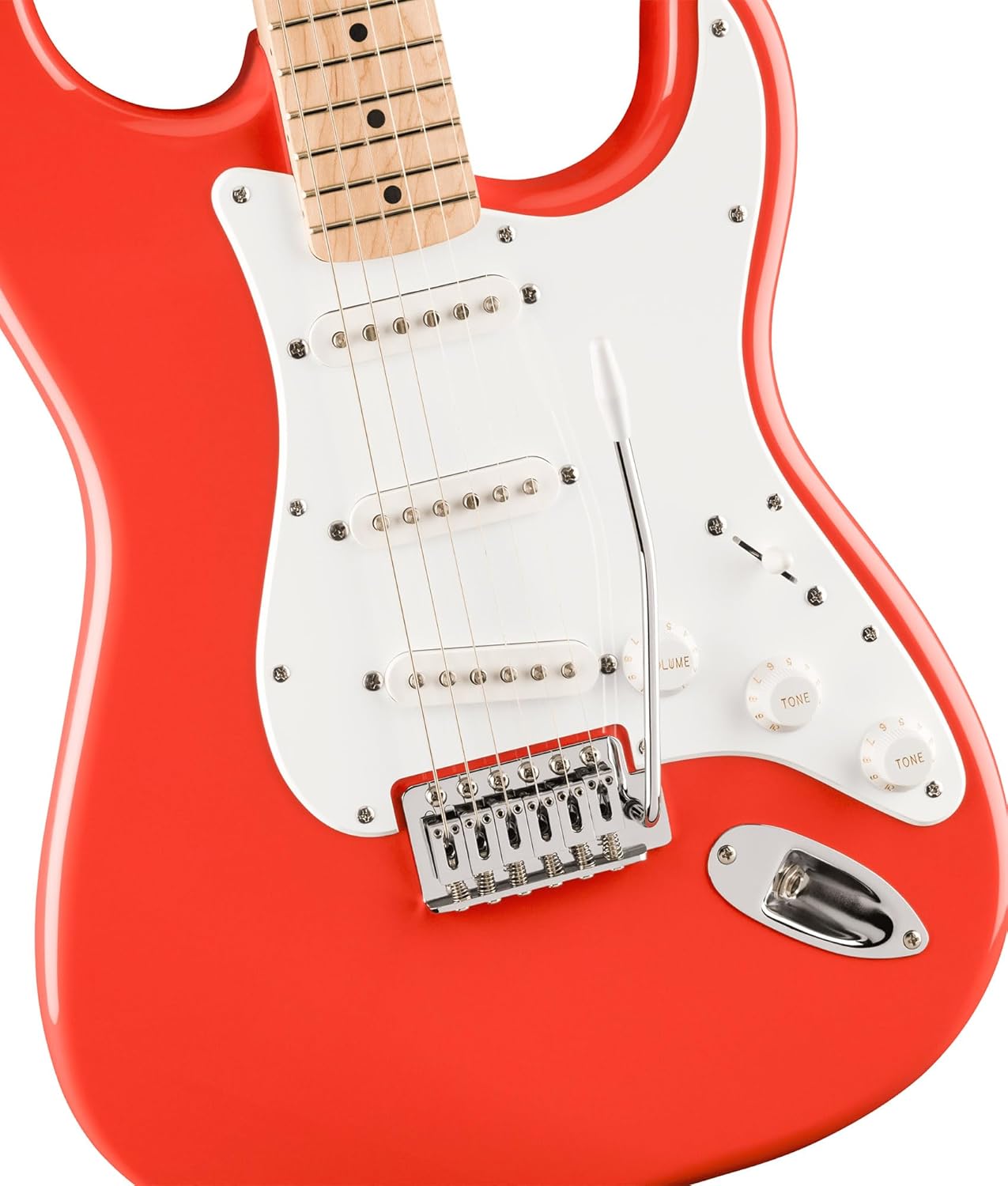 Fender Squier Sonic Stratocaster Electric Guitar - Fiesta Red, Maple Fingerboard, White Pickguard