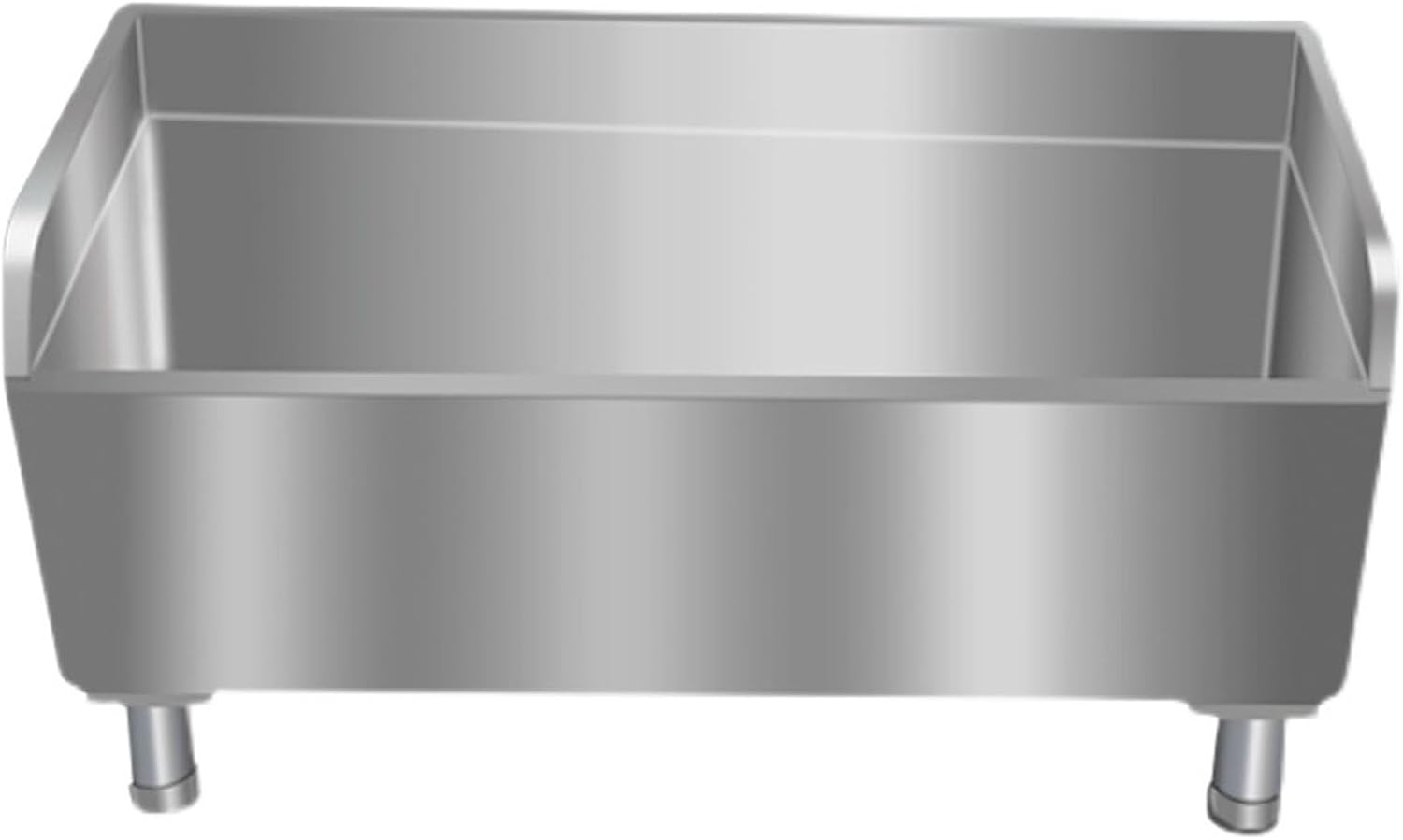 304 Stainless Steel Sink Long Mop Sinks Raised Spillage Backsplash Adjustable Feet Household Padded Pool Double Reinforced Rounded Corners(41x55x45cm/16.1x21.7x17.7)