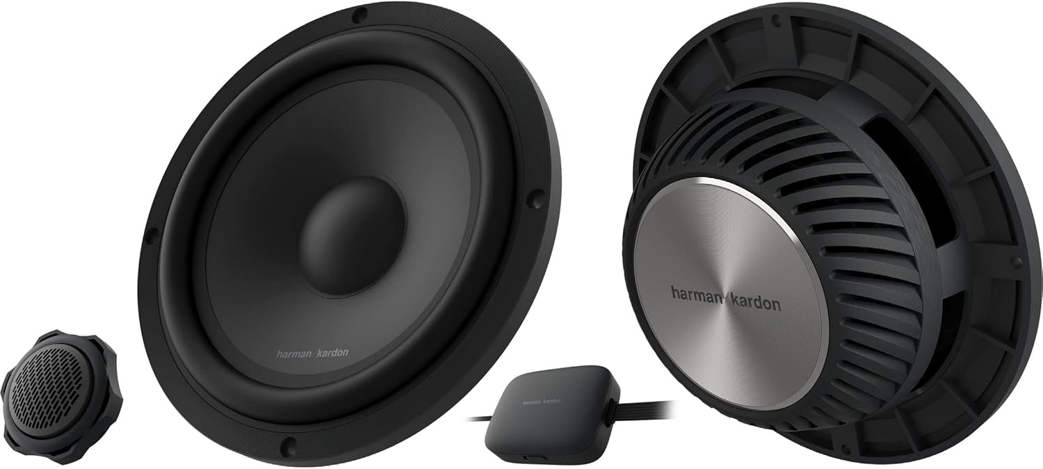 Harman Kardon Car Audio - 6.5 Premium Car Component Speakers - Deep Ceramic Composite Cones & High-Resolution Car Tweeter