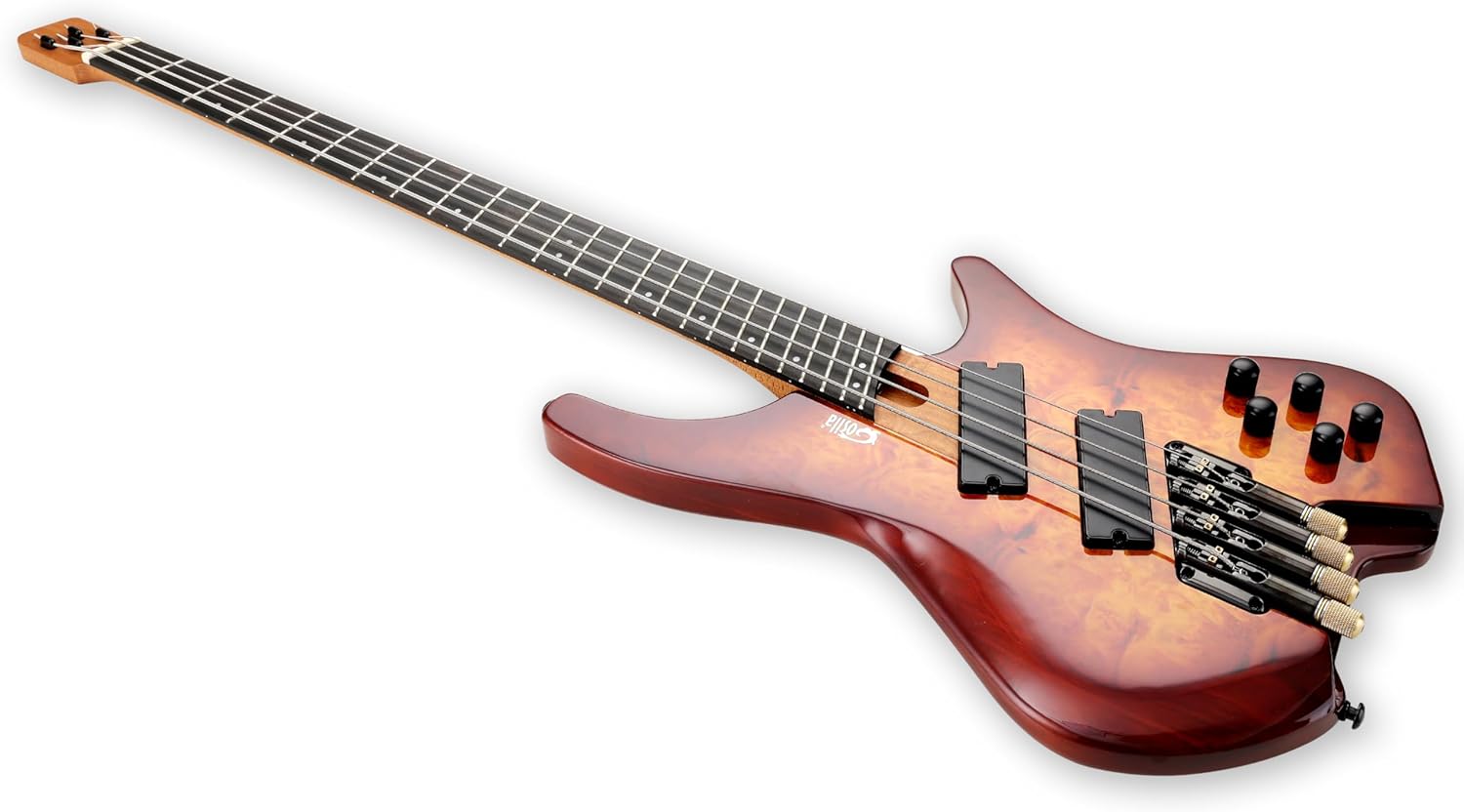 4 String Headless Electric Bass Guitar poplar body Carbon Fibre Maple neck fanned fret