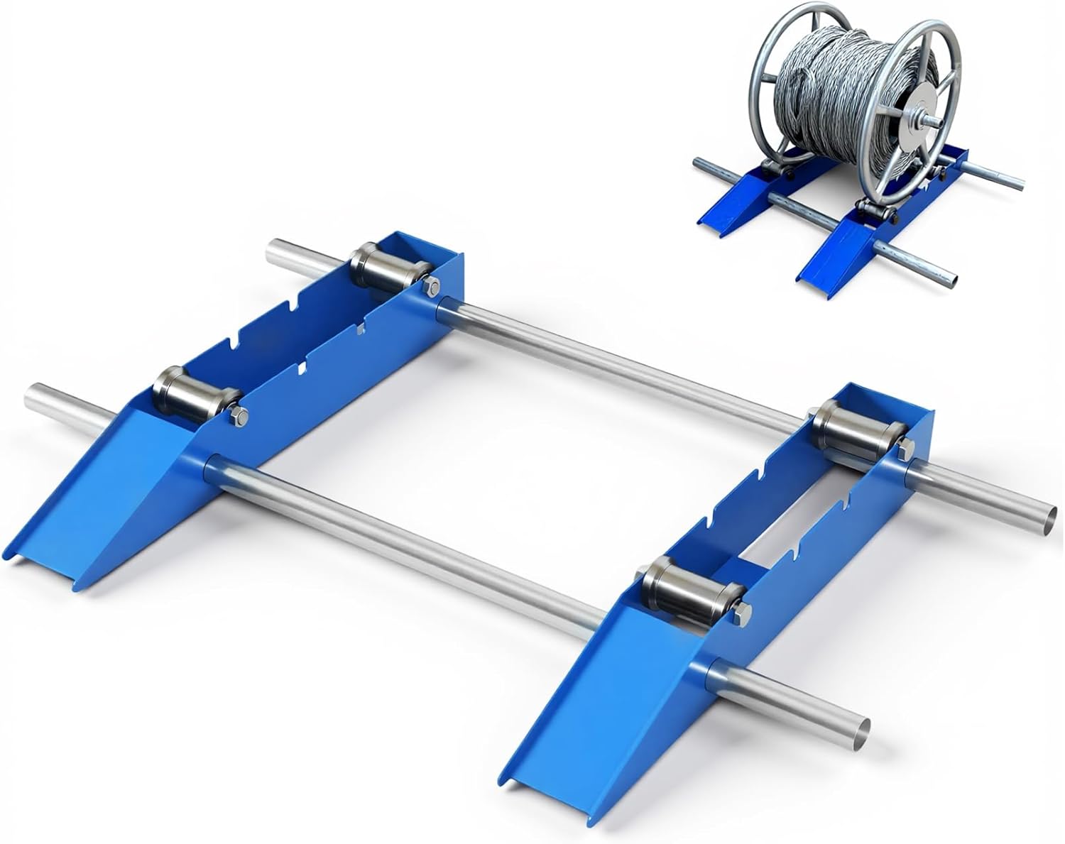 Cable Drum Roller, Heavy Duty Cable Caddy,Wire Unwinder Dispenser, Double Rail Wire Stand for Drum Reel Max 39.4in Width, 2 Ton