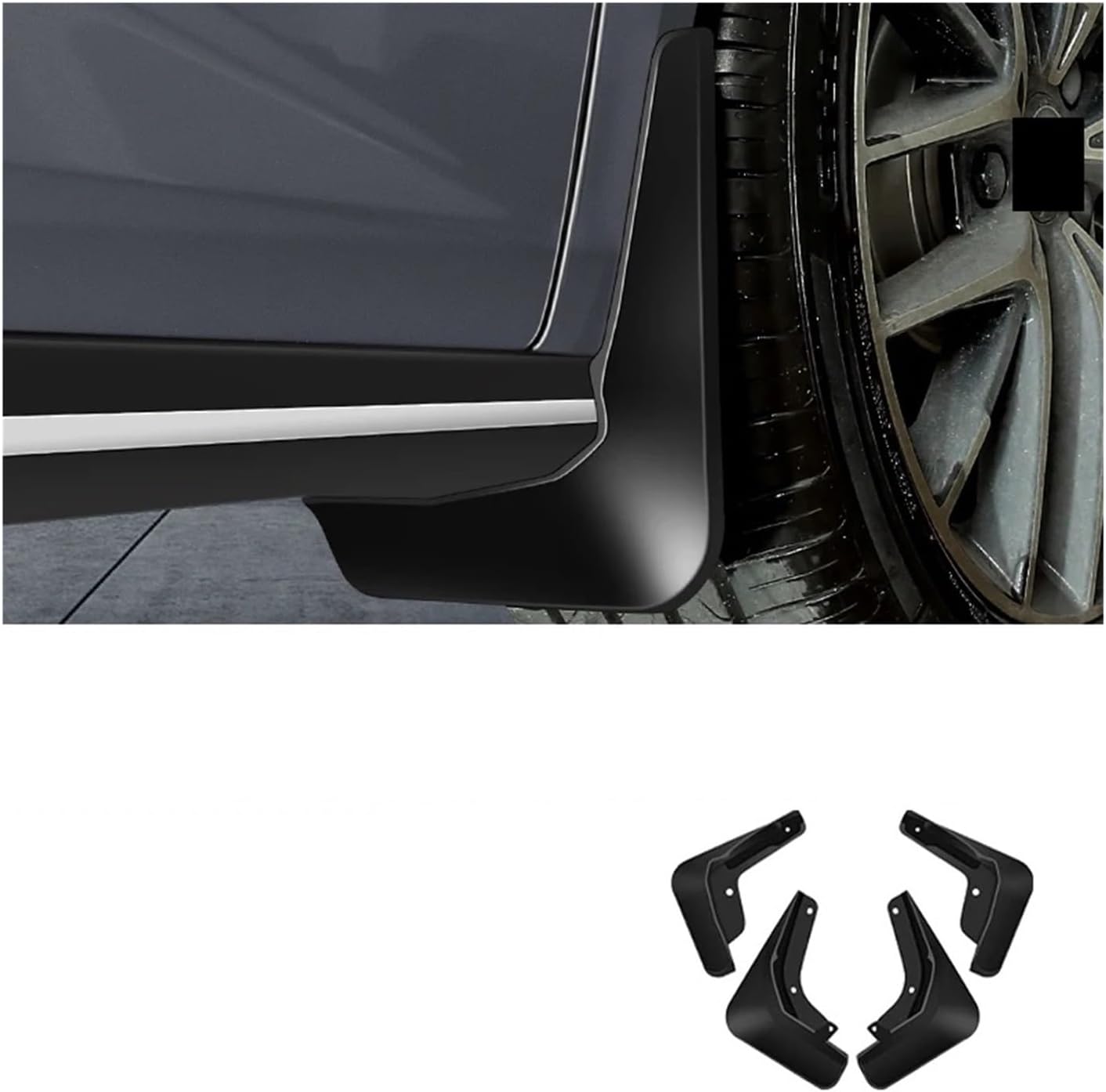 Compatible For BYD Sealion 7 EV 2024 2025 Car Rear Wheel Anti-Sand Mudguard Liners Splash Board Automobile Exterior Protection Accessories(Black 4Pcs)